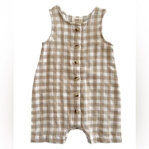 NWT Tan Gingham Shortie 3T